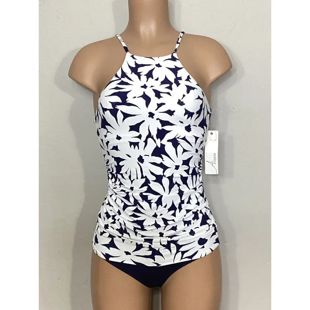 New. Anne Cole navy floral tankini set. Retails $139. XS-top/S-bottom